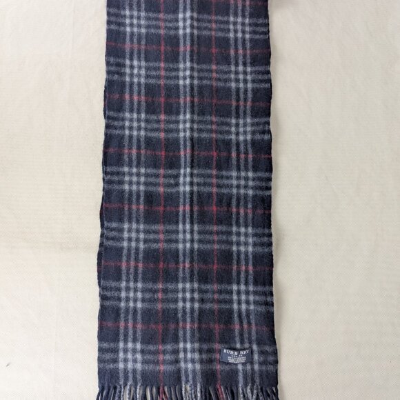 Burberry Unisex Cashmere Check Scarf Blue – Pre-Owned – Warm Designer Style - Picture 4 of 7